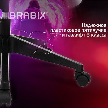Кресло компьютерное BRABIX "Alpha GM-018", ткань/экокожа, черное/белое, 532640, GM-018_532640