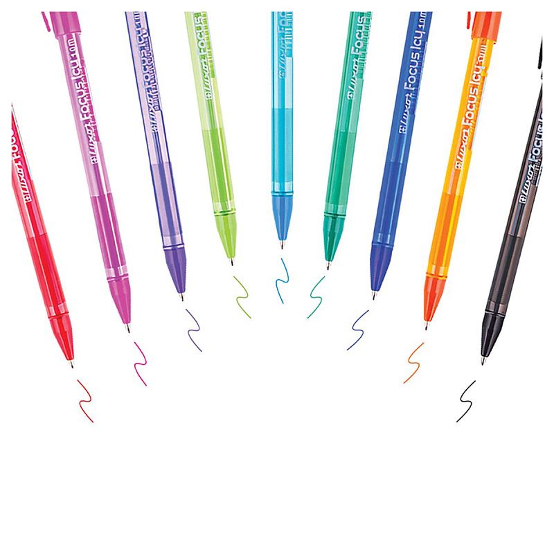 Ручка шариковая Luxor "Focus Icy" ассорти, 1,0мм, 3 шт., пакет ПВХ 