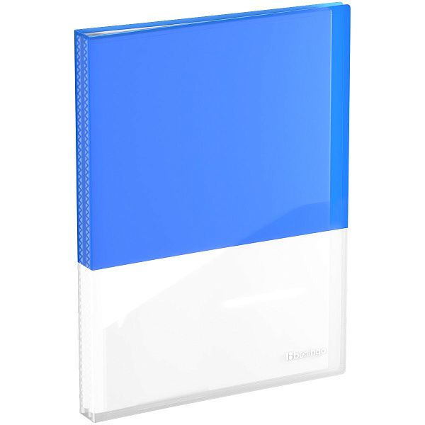 Папка с 40 вкладышами Berlingo "Semicolor" А4, 24мм, 700мкм, с внутр. карманом, голубая, софт-тач