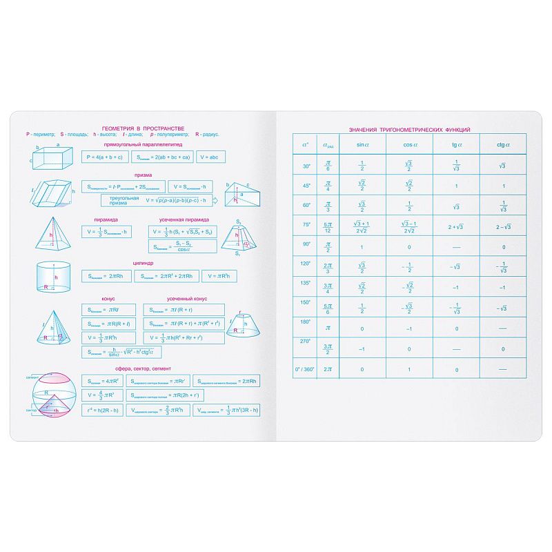 Тетрадь предметная 48л. BG "Крафт" - Геометрия, матовая ламинация