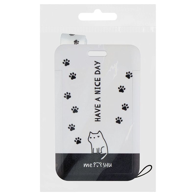 Бейдж вертикальный MESHU "Nice Day", 110*70мм, лента с карабином,  3D печать, опп пакет, европодвес