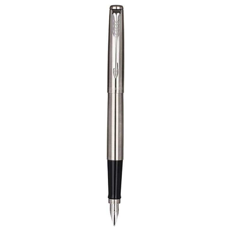 Набор Parker "Jotter Stainless Steel CT": ручка шариковая 1,0мм синяя и ручка перьевая 1,0мм синяя, подарочная упаковка 