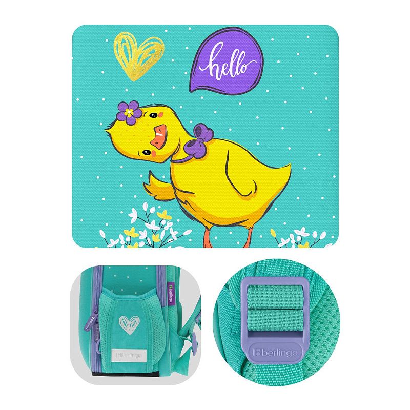 Ранец Berlingo Expert Mini "Hello" 36*27*14см, 2 отделения, 2 кармана, анатомическая спинка, мешок для обуви 