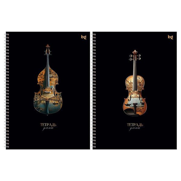 Тетрадь для нот 24л., А4, на гребне BG "Мелодии на воде", справочная информация, (вертик.)