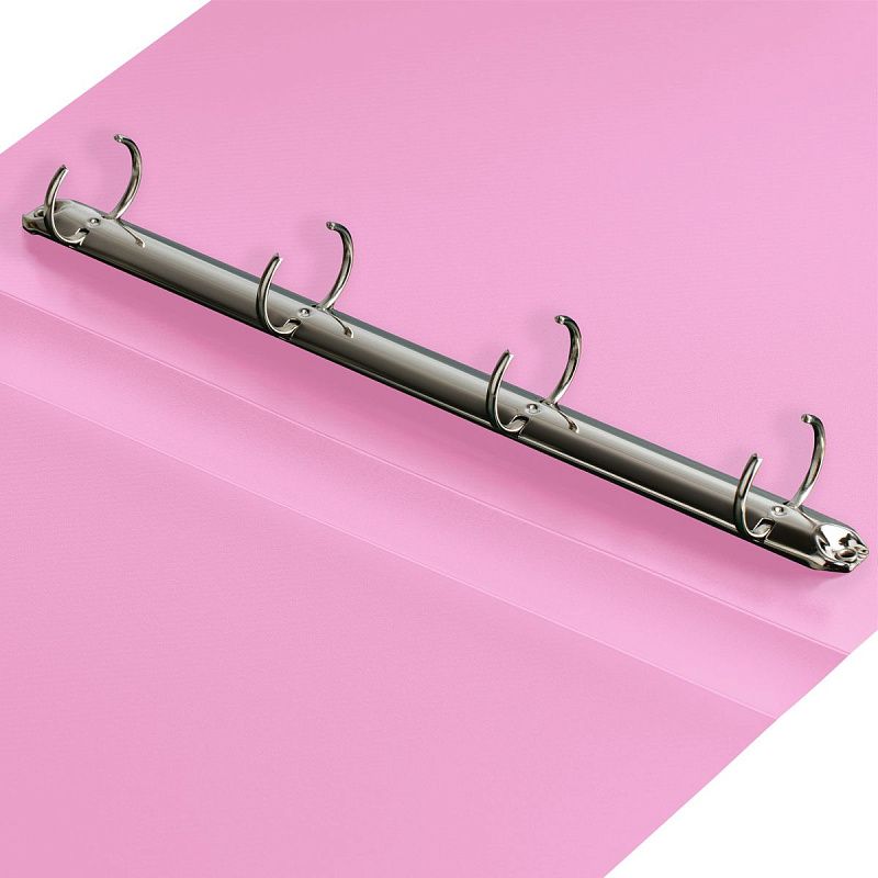 Папка на 4 кольцах СТАММ А4, 40мм, 500мкм, пластик, пастель, розовая 