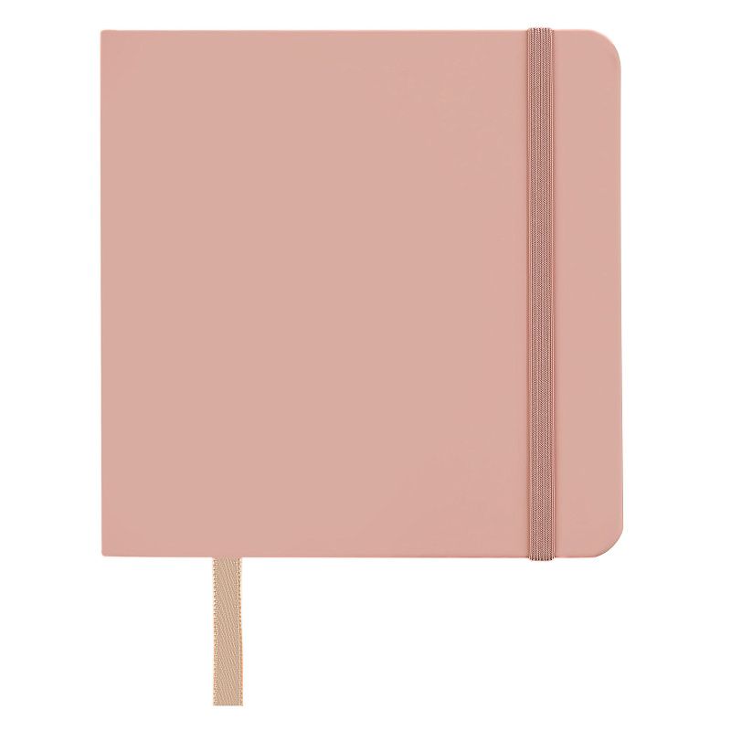 Скетчбук 80л., 120*120 Гамма "Студия", пудровый розовый, твердая обложка, на резинке, слоновая кость