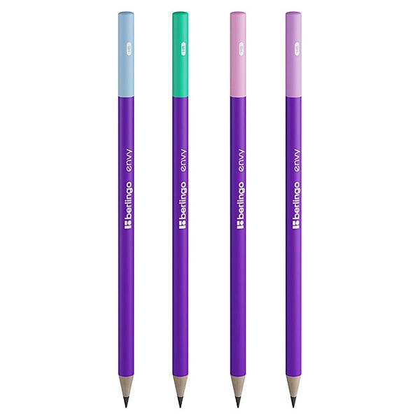 Карандаш ч/г Berlingo "Envy" HB, круглый, заточен., ассорти