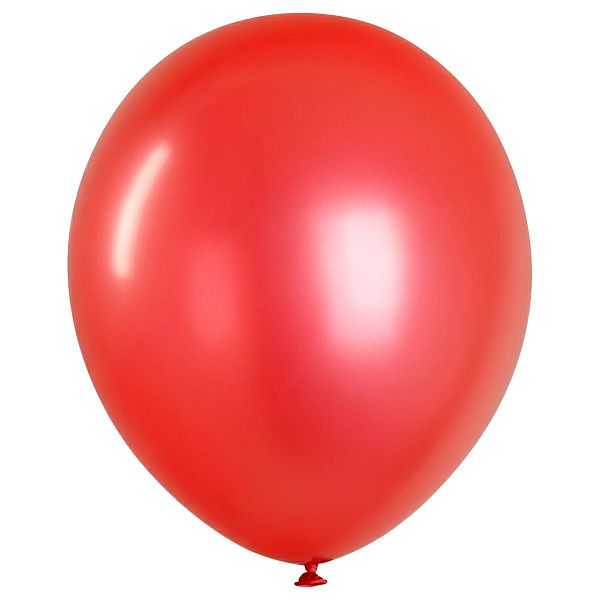 Воздушные шары,  50шт., М12/30см, MESHU, металлик, красный