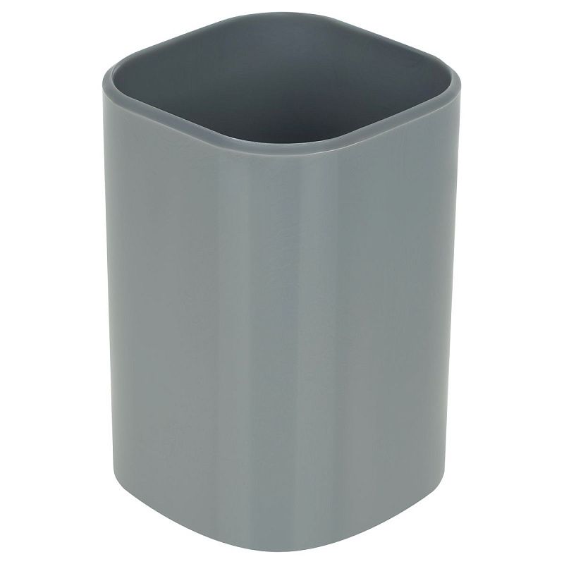 Подставка-стакан СТАММ "Фаворит", пластиковая, квадратная, серая