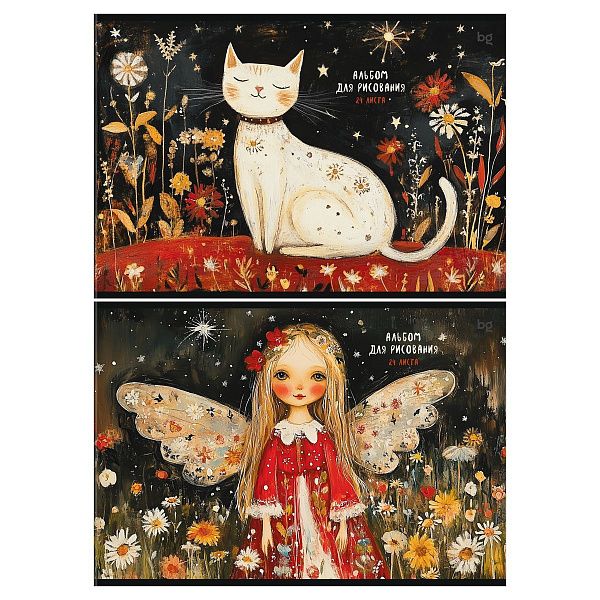 Альбом для рисования 24л., А4, на скрепке BG "Сказочный"