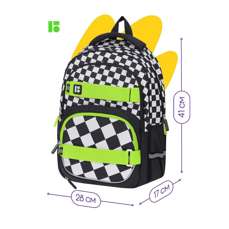 Рюкзак Berlingo Free Spirit "Street", 41*28*17см, 2 отделения, 3 кармана, уплотненная спинка 