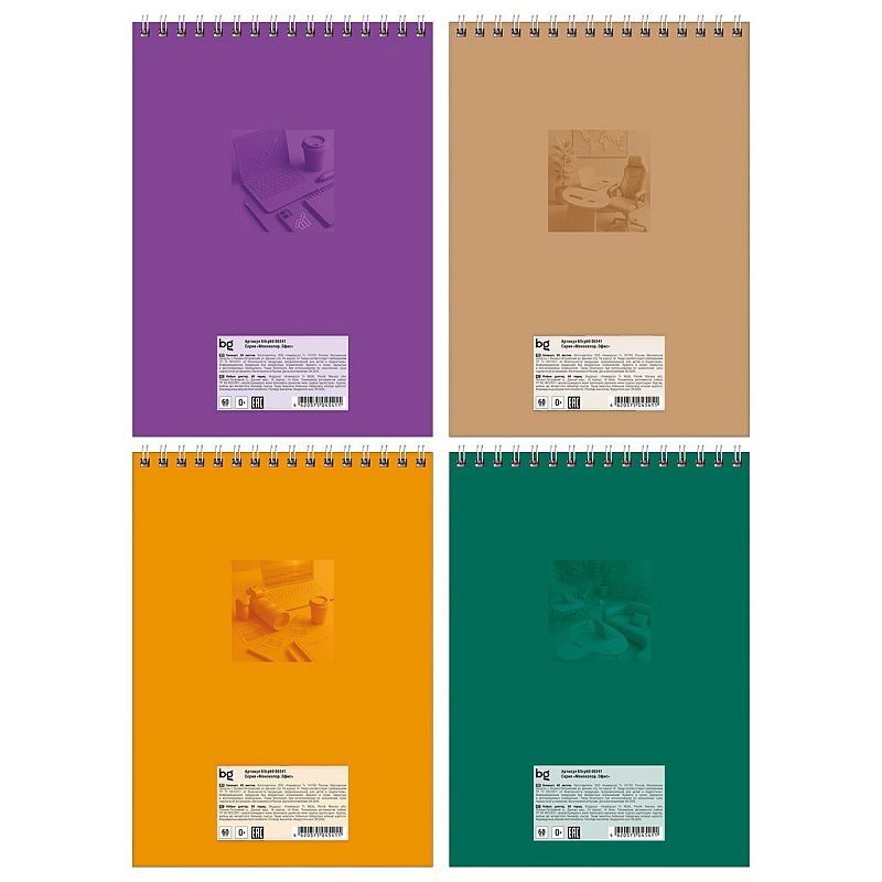 Блокнот А5 60л. на гребне BG "Моноколор. Офис"