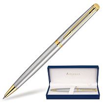 Ручка подарочная шариковая WATERMAN "Hemisphere Stainless Steel GT", серебристый корпус, позолоченные детали, синяя, S0920370 Ручка подарочная шариковая WATERMAN "Hemisphere Stainless Steel GT", серебристый корпус, позолоченные детали, синяя, S0920370
