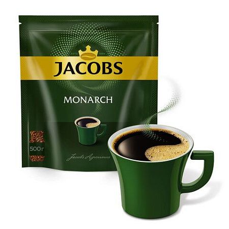Кофе растворимый JACOBS "Monarch", сублимированный, 500 г, мягкая упаковка, 8052130