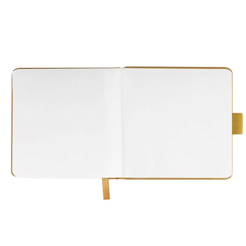 Скетчбук 100л., 120*120 Гамма "Студия", золото, твердая обложка, на резинке, белая, 110г/м2