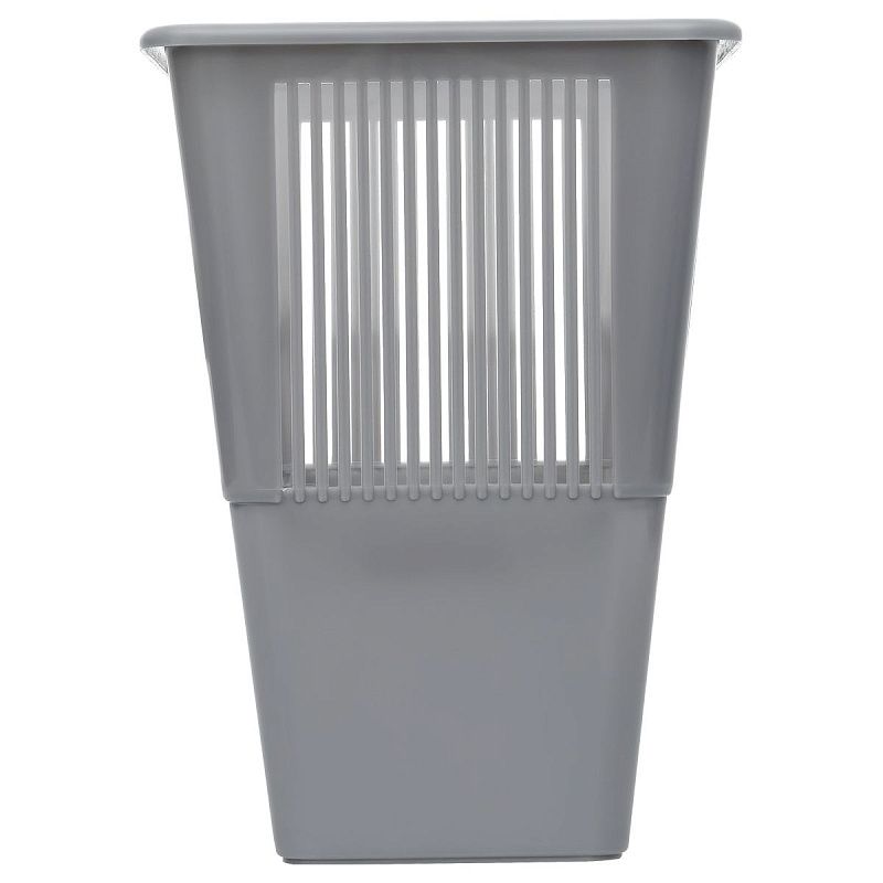 Корзина для бумаг СТАММ, 12л., прямоугольная, сетчатая, серая