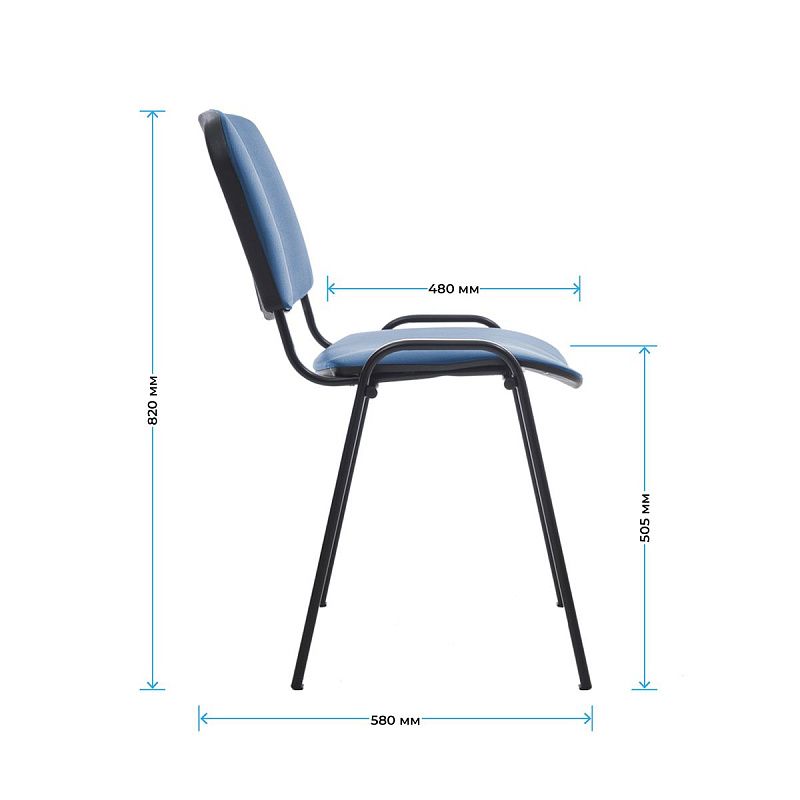 Стул Helmi HL-F01 "Изо", каркас черный, обивка кожзам синий