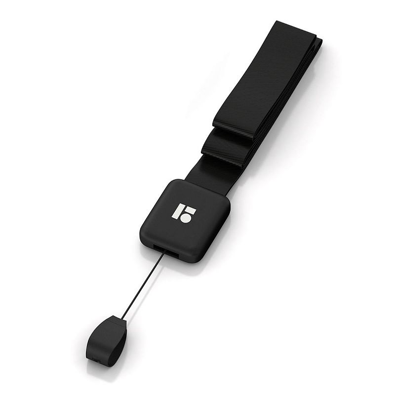 Бейдж горизонтальный Berlingo "ID 500", 85*55мм, экокожа, держатель-рулетка с лентой 45 см, черный