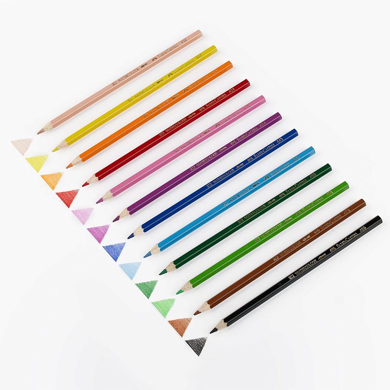Карандаши акварельные Faber-Castell, 12цв+кисть, картон, европодвес