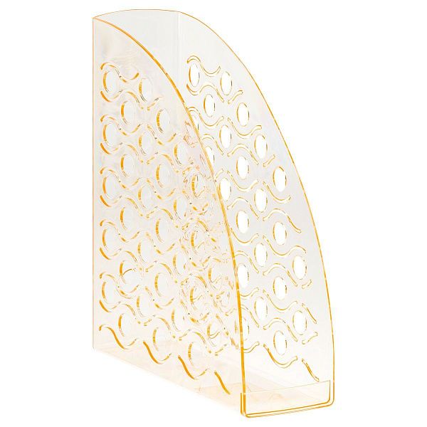 Лоток для бумаг вертикальный СТАММ "Вега", тонированный неоновый оранжевый, ширина 90мм