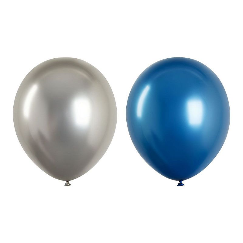 Воздушные шары,  25шт., М12/30см, MESHU "Blue", хром, 2 цвета ассорти