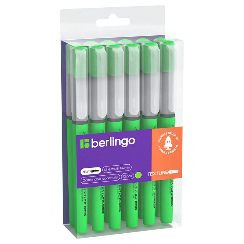 Текстовыделитель-кисть Berlingo "Textline HL470" зеленый, 1-6мм 