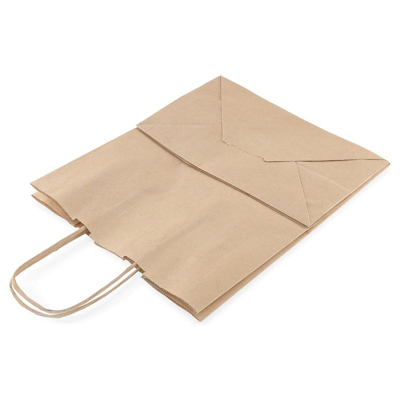 Пакет бумажный "Крафт" с кручеными ручками, 24*14*28см, 70г/м2