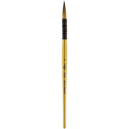 Кисть художественная синтетика Гамма "GOLD BRUSH", круглая №6, французское крепление, короткая ручка