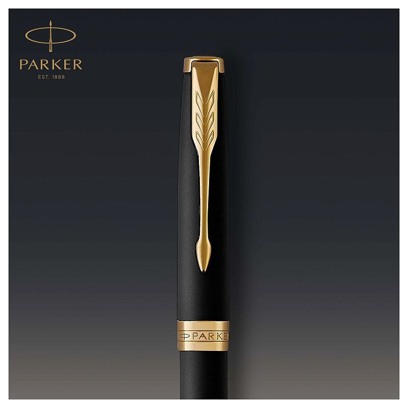 Ручка шариковая Parker "Sonnet Matte Black GT" черная, 1,0мм, поворот., подарочная упаковка 