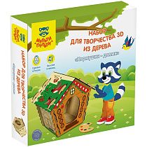 Набор для творчества 3D из дерева Мульти-Пульти "Кормушка - домик" с акриловыми красками и кистями Набор для творчества 3D из дерева Мульти-Пульти "Кормушка - домик" с акриловыми красками и кистями