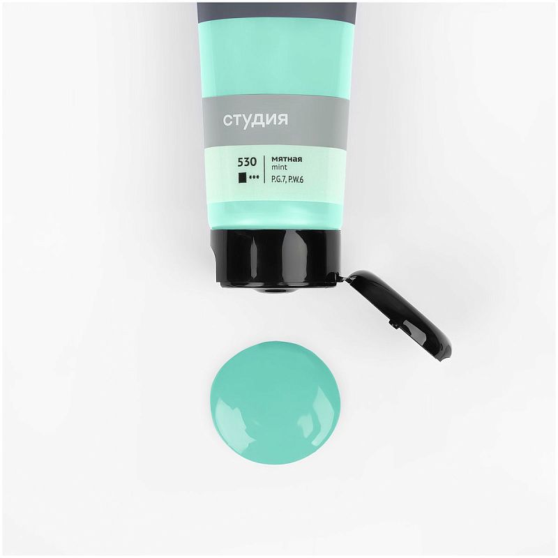 Краска акриловая художественная Гамма "Студия", 75мл, пластиковая туба, мятная