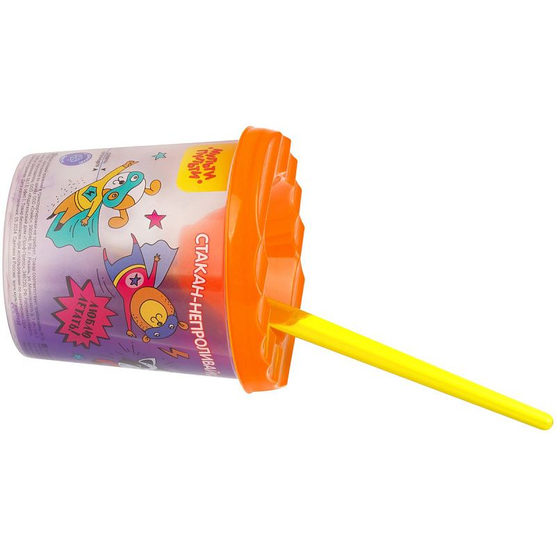 Стакан-непроливайка Мульти-Пульти "Супергерои" (полный 250мл, до уровня 50мл), с рисунком