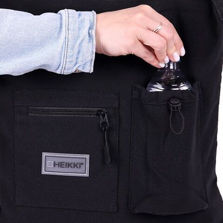 Сумка шоппер HEIKKI EQUIP (ХЕЙКИ), канвас, карман для бутылки, 40х35 см, черный, 272442 