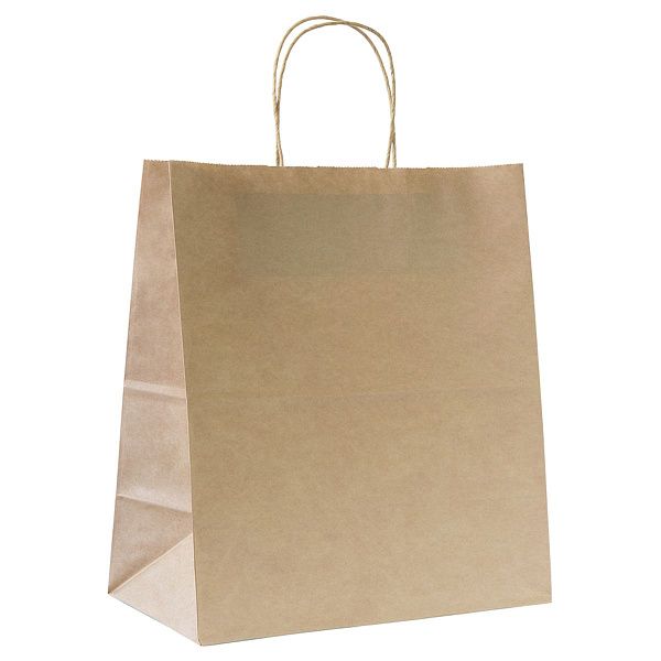 Пакет бумажный "Крафт" с кручеными ручками, 24*14*28см, 70г/м2