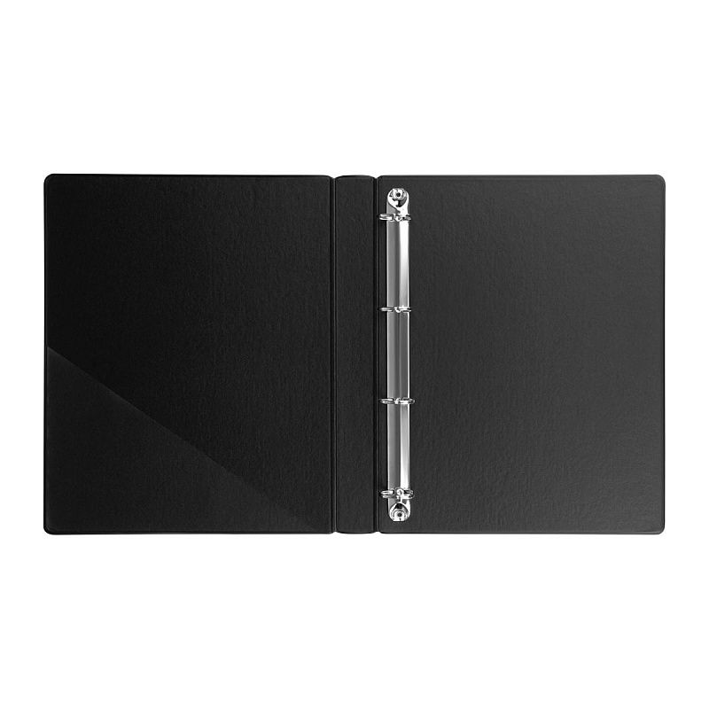 Папка на 4 кольцах OfficeSpace, панорама, 35мм, ПВХ, черная 