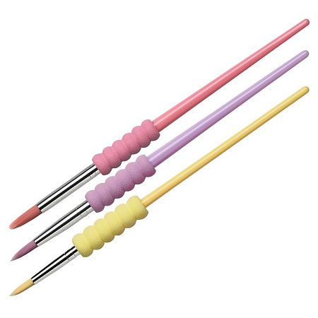 Набор кистей Faber-Castell 4шт., круглые № 12, 4, 8, плоская №10, пастел. цвета., блистер, европодвес