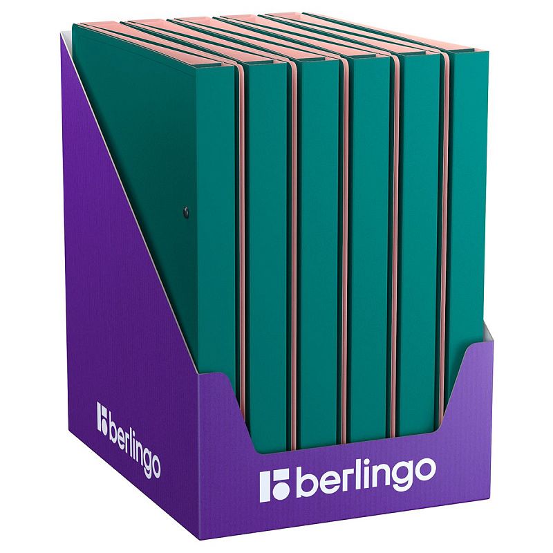 Папка на 2 кольцах Berlingo "Soft Touch Pro" A4, 25мм, 700мкм, D-кольца, с внутр. карманом, зеленая, внутр. розовая, софт-тач 