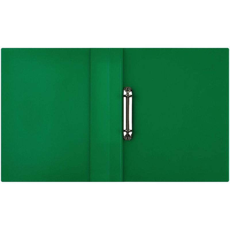 Папка на 2 кольцах СТАММ "Кристалл" А4, 25мм, 700мкм, пластик, зеленая 