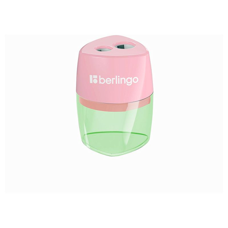 Точилка пластиковая Berlingo "Haze XL", с контейнером, 2 отверстия, ассорти 