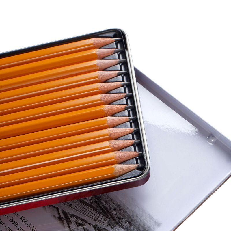 Набор карандашей ч/г Koh-I-Noor "1500 Graphic" 12шт., 5B-5H, заточен., метал. пенал 