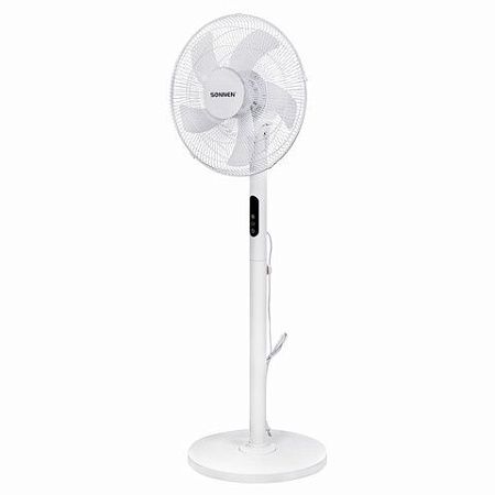 Вентилятор напольный SONNEN FS40-A999, 50Вт, LED дисплей, 3 скоростных режима, белый, 455735