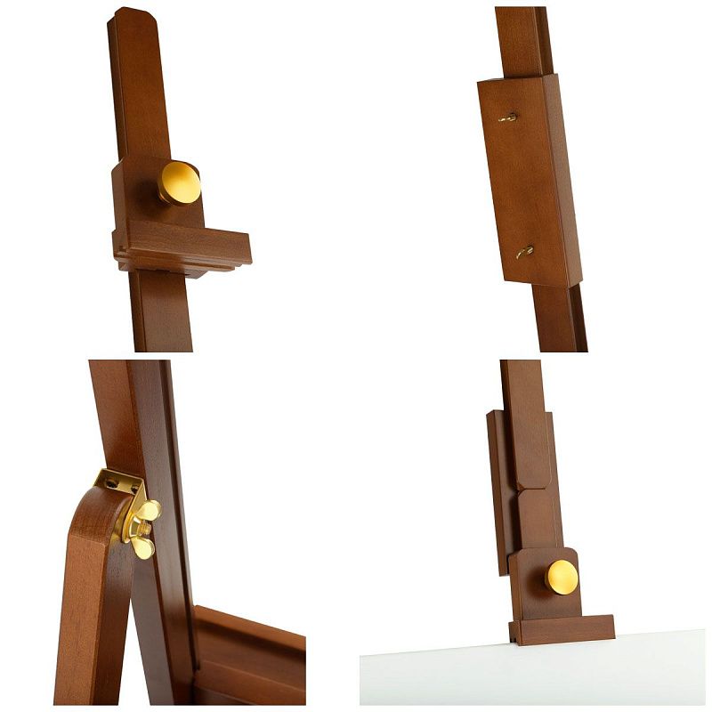 Мольберт напольный студийный с ящиком Гамма "Старый мастер", 49*49*225см, красный лакированный бук