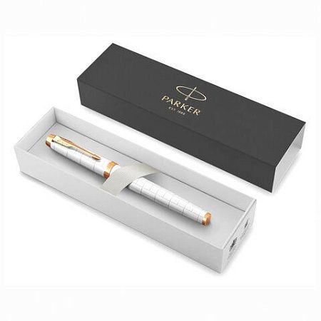 Ручка перьевая PARKER "IM Premium Pearl GT", корпус жемчужный лак, позолоченные детали, синяя, 2143649 
