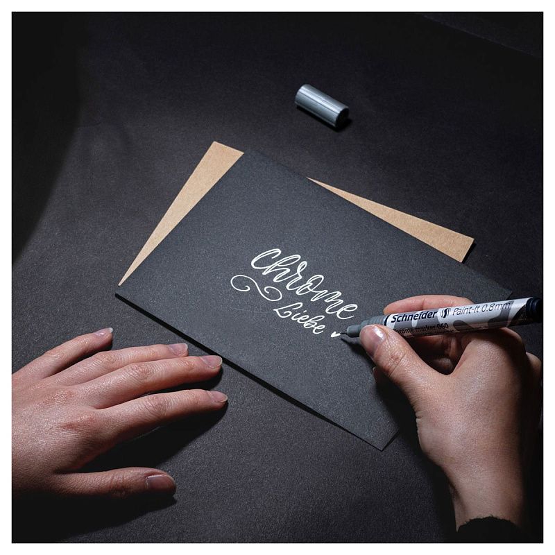 Набор маркеров для декорирования Schneider "Paint-It 060/061" 2шт., хром, 0,8мм + 2мм, картон. упаковка 