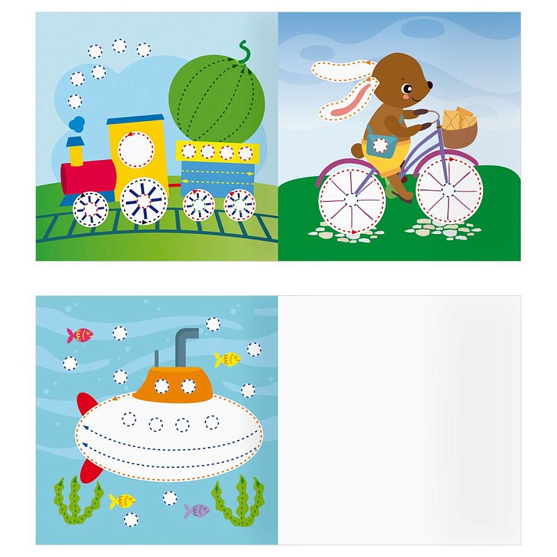 Раскраска 190*190мм ТРИ СОВЫ "Рисуем пальчиками. Выпуск №2", 8стр., цветной фон