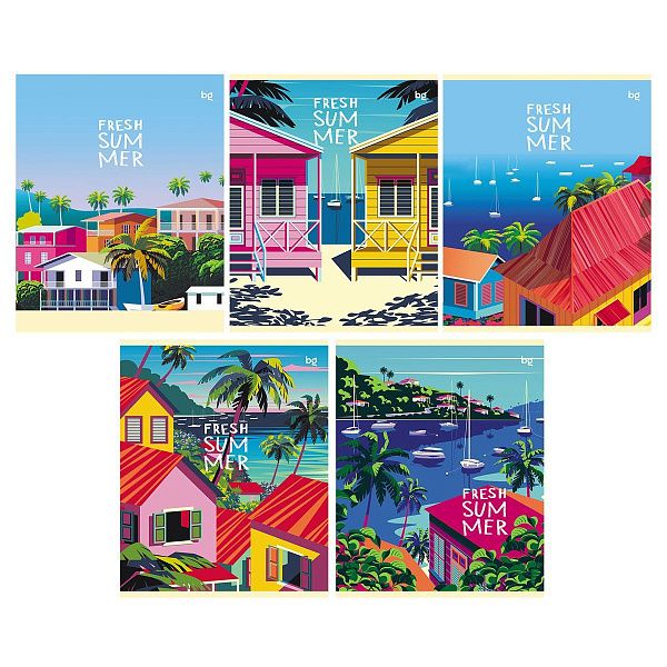 Тетрадь 48л., А5, клетка BG "Летнее время", суперэконом