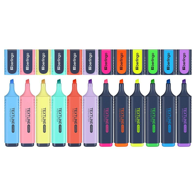 Набор текстовыделителей Berlingo "Textline HLP500" 12цв., 1-5мм, PET-бокс с ЕП 