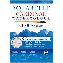 Альбом для акварели, 10л., А5, на склейке Clairefontaine "Cardinal", 300г/м2, торшон, холод. пресс., хлопок Альбом для акварели, 10л., А5, на склейке Clairefontaine "Cardinal", 300г/м2, торшон, холод. пресс., хлопок