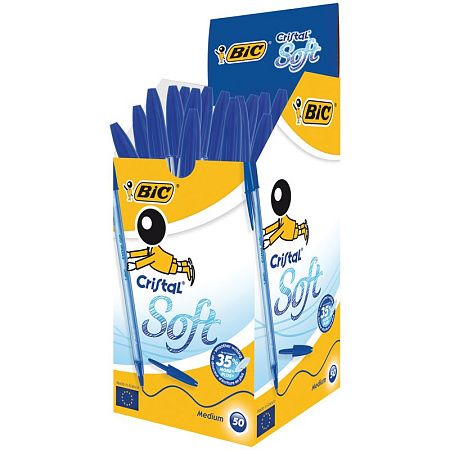 Ручка шариковая Bic "Cristal Soft" синяя, 1,2мм 