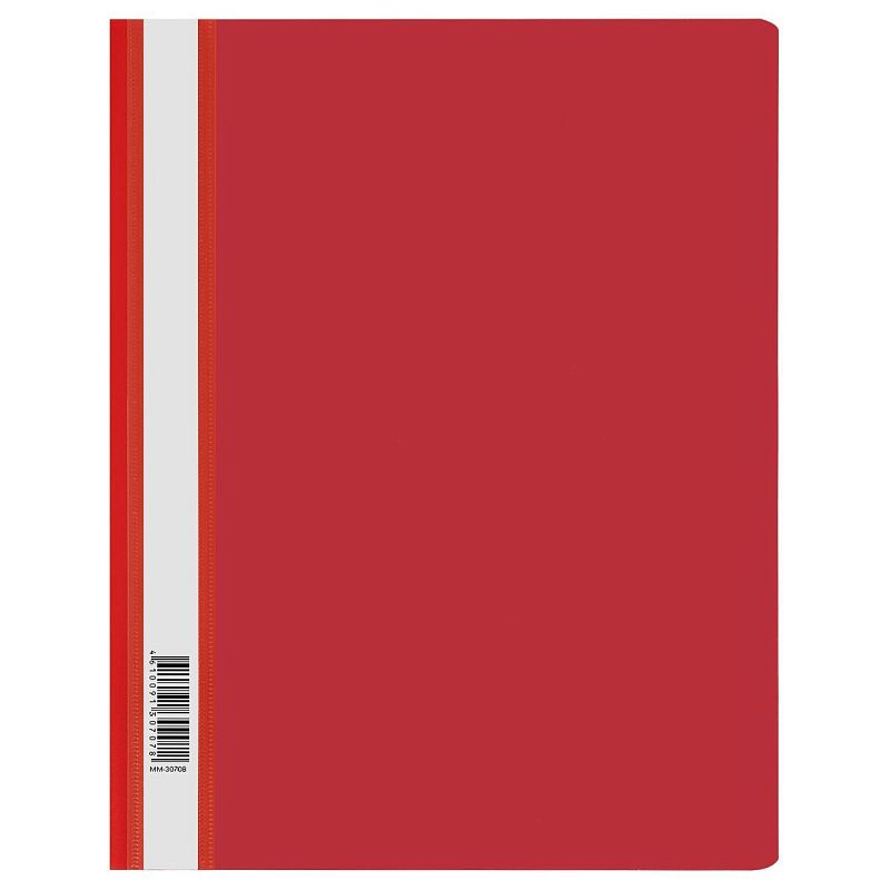 Папка-скоросшиватель пластик. СТАММ А4, 120мкм, красная с прозр. верхом